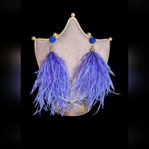 Purple Feather Earrings
